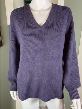 Athleta Women's En Route Hanover Wool Blend Nightfall Purple Sweater Small S